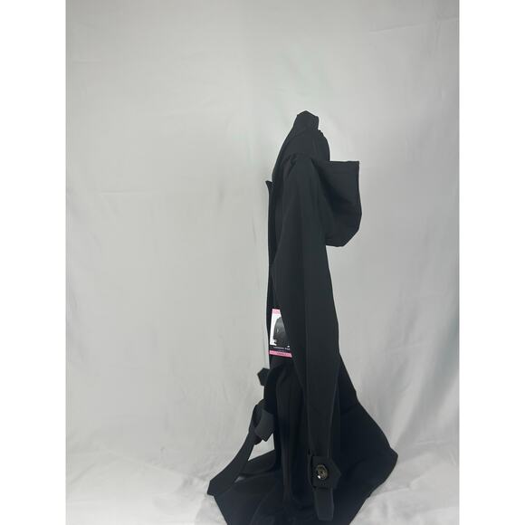 London Fog Women's Belted Trench Coat with Hood | Small | Black | NWT - Picture 2 of 4